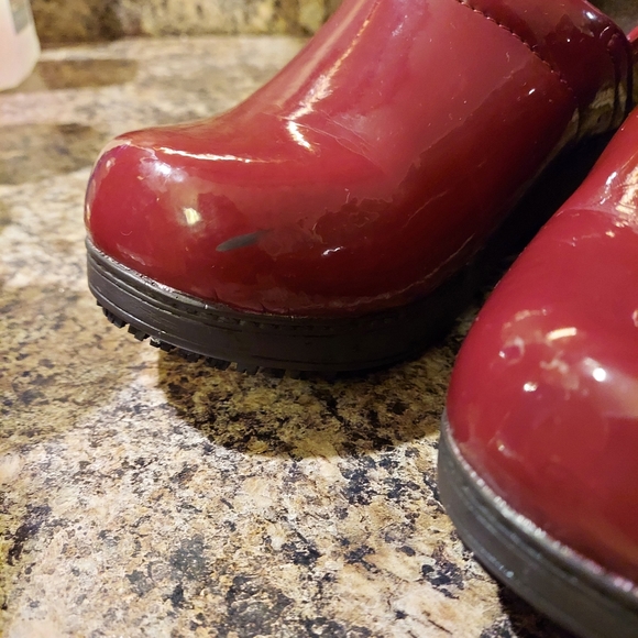 Ruby Red Patent Leather Clogs - Picture 6 of 7